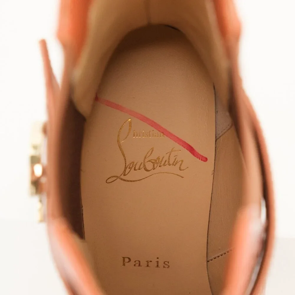Christian Louboutin CL Chelsea Calf Ali Ankle Boots, Acajou, EU 39/US 9